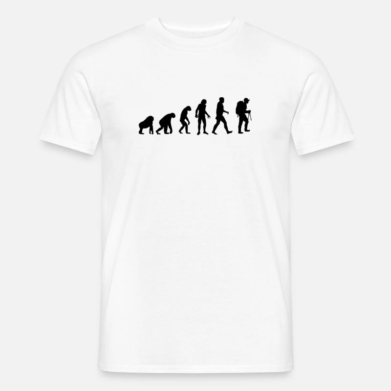 Die Evolution eines Wanderers - Männer T-Shirt - Weiß