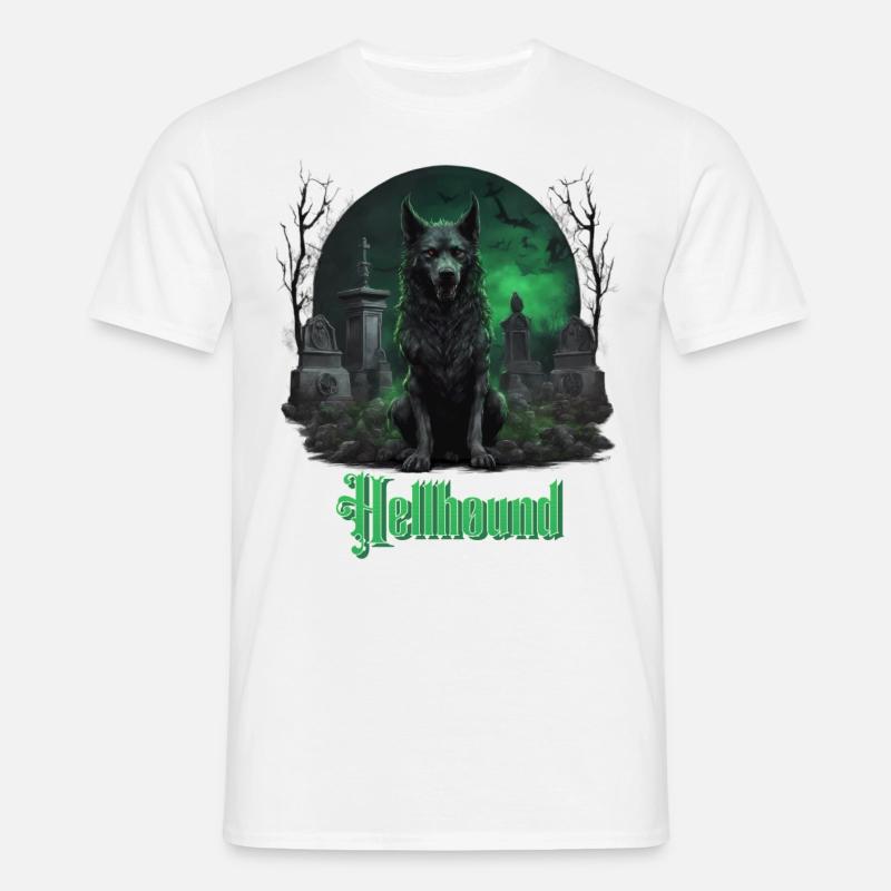 Hellhound - Männer T-Shirt - Weiß
