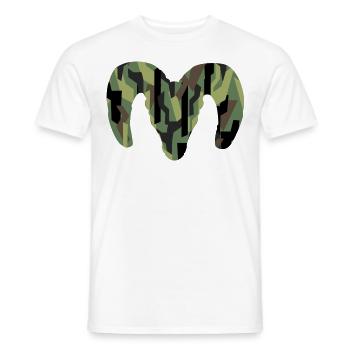 Dickhornschaf Camouflage – Wildnis pur - Männer T-Shirt - Weiß - Vorne - AI Model Male 178 dark (178cm)