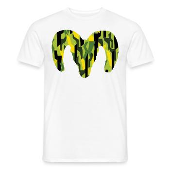 Dickhornschaf Camouflage – Wildnis pur - Männer T-Shirt - Weiß - Vorne - AI Model Male 178 dark (178cm)