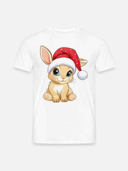 Hase Weihnachten Süß Niedlich Xmas Weihnachtlich - Männer T-Shirt - Weiß