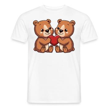 Ours Couple Coeur - T-shirt homme - blanc - Devant - AI Model Male 178 dark (178cm)