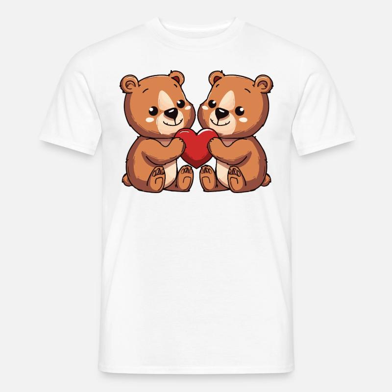 Bär Paar Herz - Männer T-Shirt - Weiß