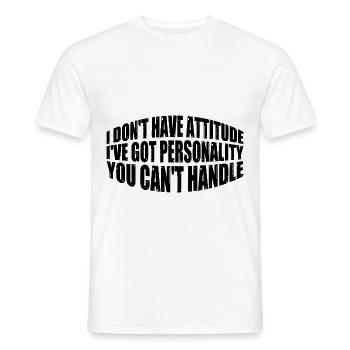 Je n’ai pas d’attitude 8 - T-shirt homme - blanc - Devant - AI Model Male 178 dark (178cm)