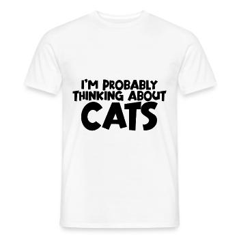 Je pense probablement aux chats - T-shirt homme - blanc - Devant - AI Model Male 178 dark (178cm)