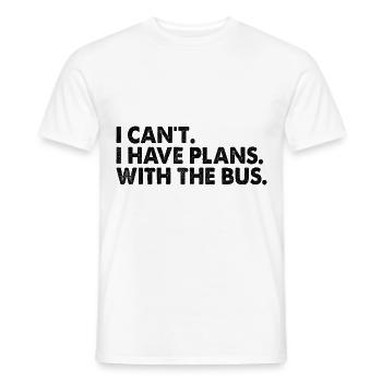 Ich kann nicht, ich habe Pläne mit dem Bus Schulbus - Männer T-Shirt - Weiß - Vorne - AI Model Male 178 dark (178cm)