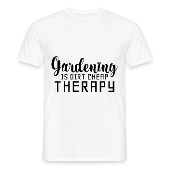 Gardening Is Dirt Cheap Therapy 4 - Men's T-Shirt - white - Front - AI Model Male 178 dark (178cm)
