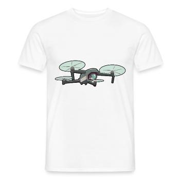 Retro Graphic Drone Flying Quadcopter Pilot RC Dro - Men's T-Shirt - white - Front - AI Model Male 178 dark (178cm)