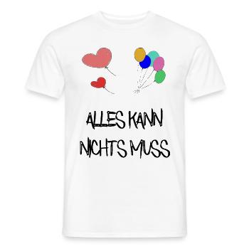 Alles kann nichts muss / lustig / Trend / Sprüche - Männer T-Shirt - Weiß - Vorne - AI Model Male 178 dark (178cm)
