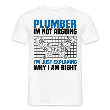 Plumber - Men's T-Shirt - white - Front - AI Model Male 178 dark (178cm)