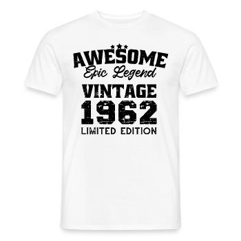 Retro Vintage 1962 Birthday 60 Years Born in 1962 - Männer T-Shirt - Weiß - Vorne - AI Model Male 178 dark (178cm)