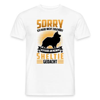 Sheltie n’a pas entendu Shetland Sheepdog - T-shirt homme - blanc - Devant - AI Model Male 178 dark (178cm)