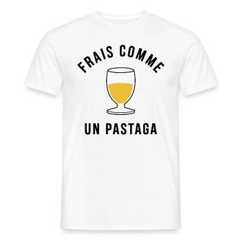 Frais comme un pastaga Humour apéro du Sud - T-shirt homme - blanc - Devant - AI Model Male 178 dark (178cm)