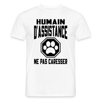 Humain d’assistance Ne pas caresser - T-shirt homme - blanc - Devant - AI Model Male 178 dark (178cm)
