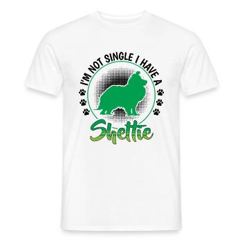 L’ami de Sheltie Shetland Sheepdog - T-shirt homme - blanc - Devant - AI Model Male 178 dark (178cm)