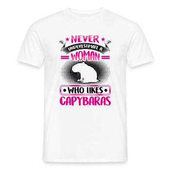 Capibara sottovalutare capibara - T-shirt uomo - bianco - Fronte - AI Model Male 178 dark (178cm)