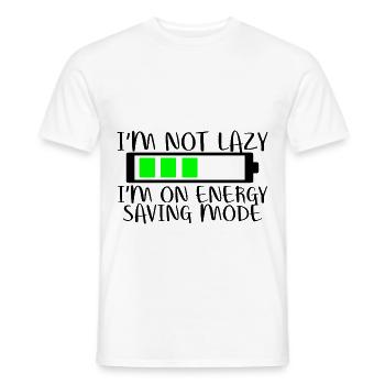 Je ne suis pas paresseux, je suis en mode d’économie d’énergie 2 - T-shirt homme - blanc - Devant - AI Model Male 178 dark (178cm)