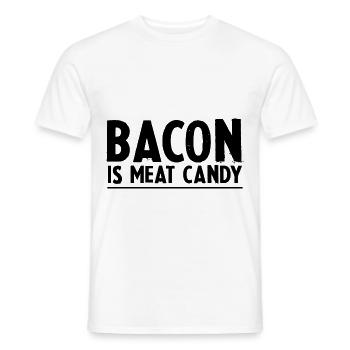 Bacon Is Meat Candy 3 - Men's T-Shirt - white - Front - AI Model Male 178 dark (178cm)