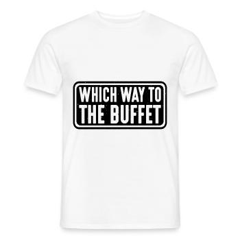 Which Way To The Buffet 18 - Männer T-Shirt - Weiß - Vorne - AI Model Male 178 dark (178cm)