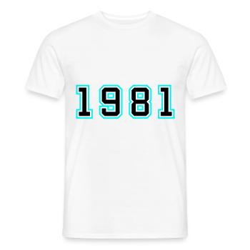 1981 Jahr Geburtstag - Männer T-Shirt - Weiß - Vorne - AI Model Male 178 dark (178cm)