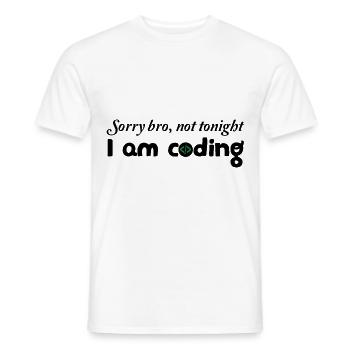 Sorry Bro Not Tonight I'm Coding Programmer Develo - Männer T-Shirt - Weiß - Vorne - AI Model Male 178 dark (178cm)