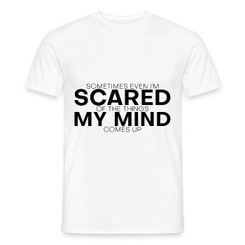 Even I'm Scared Of The Things My Mind Comes Up 3 - Men's T-Shirt - white - Front - AI Model Male 178 dark (178cm)