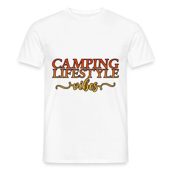 Camping Lifestyle Vibes - Men's T-Shirt - white - Front - AI Model Male 178 dark (178cm)