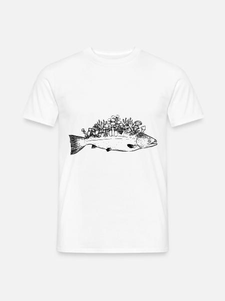Lachszucht Pilzbefall Salmon Overfishing Lachs - Männer T-Shirt - Weiß