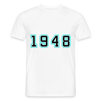1948 Année Anniversaire - T-shirt homme - blanc - Devant - AI Model Male 178 dark (178cm)