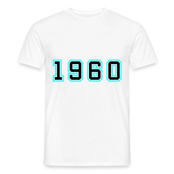 1960 Année Anniversaire - T-shirt homme - blanc - Devant - AI Model Male 178 dark (178cm)