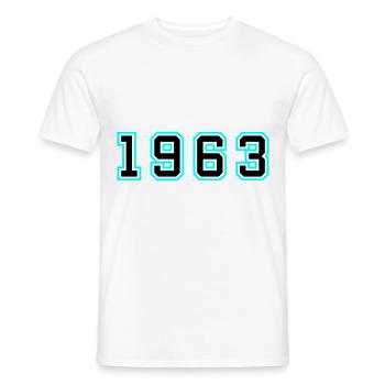 1963 Year Birthday - Men's T-Shirt - white - Front - AI Model Male 178 dark (178cm)