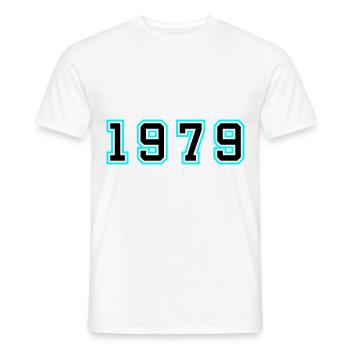 1979 Année Anniversaire - T-shirt homme - blanc - Devant - AI Model Male 178 dark (178cm)