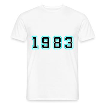 1983 Year Birthday - Men's T-Shirt - white - Front - AI Model Male 178 dark (178cm)