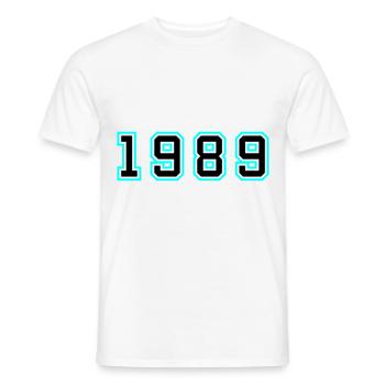 1989 Année Anniversaire - T-shirt homme - blanc - Devant - AI Model Male 178 dark (178cm)