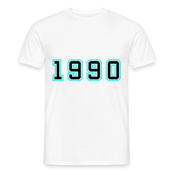 1990 Year Birthday - Men's T-Shirt - white - Front - AI Model Male 178 dark (178cm)