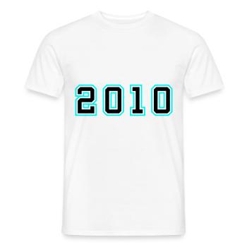2010 Année Anniversaire - T-shirt homme - blanc - Devant - AI Model Male 178 dark (178cm)