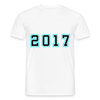 2017 Jahr Geburtstag - Männer T-Shirt - Weiß - Vorne - AI Model Male 178 dark (178cm)