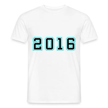2016 Year Birthday - Men's T-Shirt - white - Front - AI Model Male 178 dark (178cm)