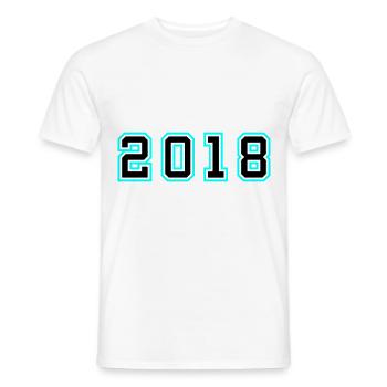 2018 Year Birthday - Men's T-Shirt - white - Front - AI Model Male 178 dark (178cm)