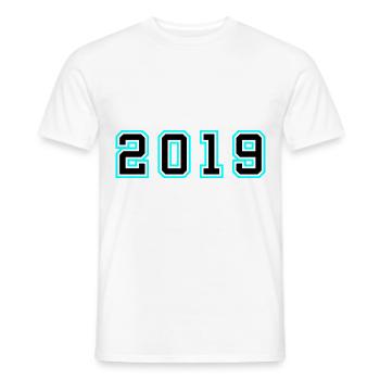 2019 Jahr Geburtstag - Männer T-Shirt - Weiß - Vorne - AI Model Male 178 dark (178cm)