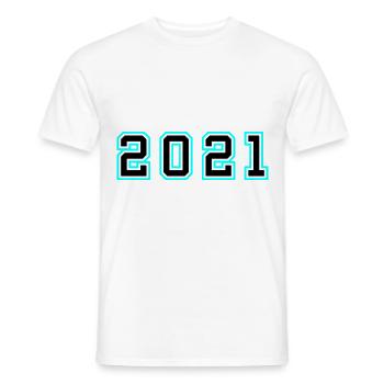 2021 Year Birthday - Men's T-Shirt - white - Front - AI Model Male 178 dark (178cm)