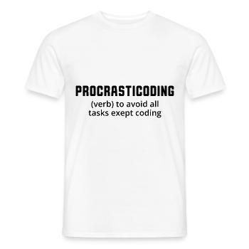 Procrasticoding Verb To Avoid All Tasks Coding Dev - Männer T-Shirt - Weiß - Vorne - AI Model Male 178 dark (178cm)