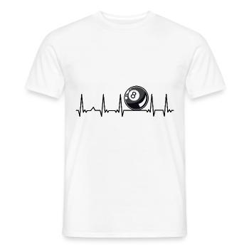 Billiard Heartbeat Snooker Pool Chalk Billiard Pla - Men's T-Shirt - white - Front - AI Model Male 178 dark (178cm)