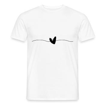 Icône de ligne de coeur - T-shirt homme - blanc - Devant - AI Model Male 178 dark (178cm)