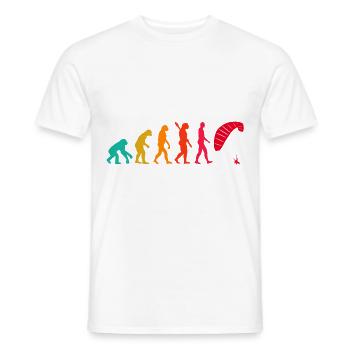 Evolution Graphic Paragliding Paraglider Skydiver - Männer T-Shirt - Weiß - Vorne - AI Model Male 178 dark (178cm)