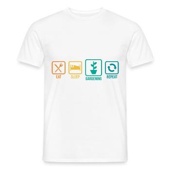 Eat Sleep Gardening Repeat Garden Gardener Horticu - Männer T-Shirt - Weiß - Vorne - AI Model Male 178 dark (178cm)