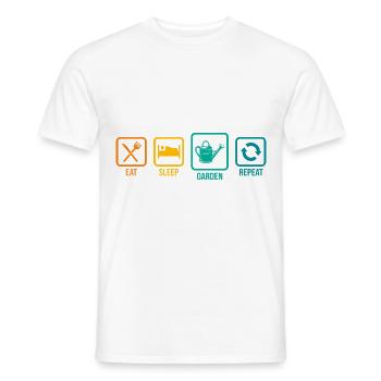 Eat Sleep Gardening Repeat Garden Gardener Horticu - Männer T-Shirt - Weiß - Vorne - AI Model Male 178 dark (178cm)