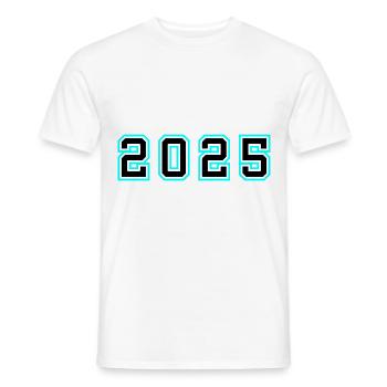 2025 Jahr Geburtstag - Männer T-Shirt - Weiß - Vorne - AI Model Male 178 dark (178cm)