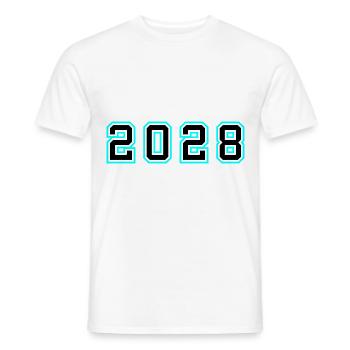 2028 Jahr Geburtstag - Männer T-Shirt - Weiß - Vorne - AI Model Male 178 dark (178cm)