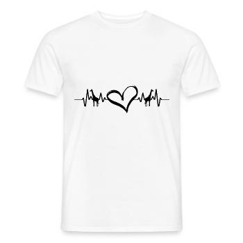 Ecg Heartbeat Graphic Animal Lover Zoo Keeper Anim - Männer T-Shirt - Weiß - Vorne - AI Model Male 178 dark (178cm)